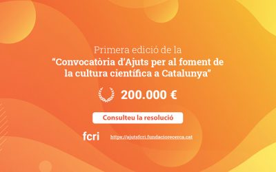 L’FCRI concedeix ajuts al foment de la cultura científica en català per valor de 200.000 euros