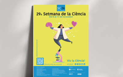 La Fundació Catalana per a la Recerca i la Innovació ha presentat avui el cartell de la Setmana de la Ciència 2024, del dissenyador gràfic valencià Sergio Iborra